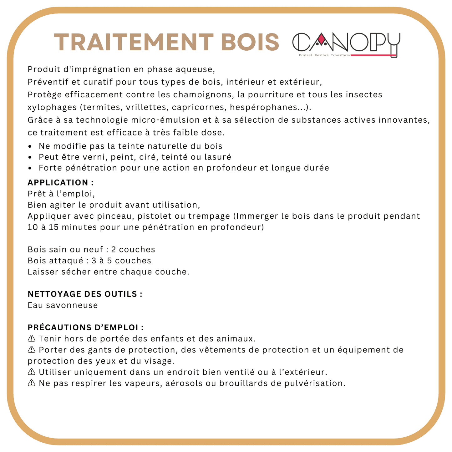 TRAITEMENT BOIS 5L – Protection Contre Champignons et Insectes Xylophages
